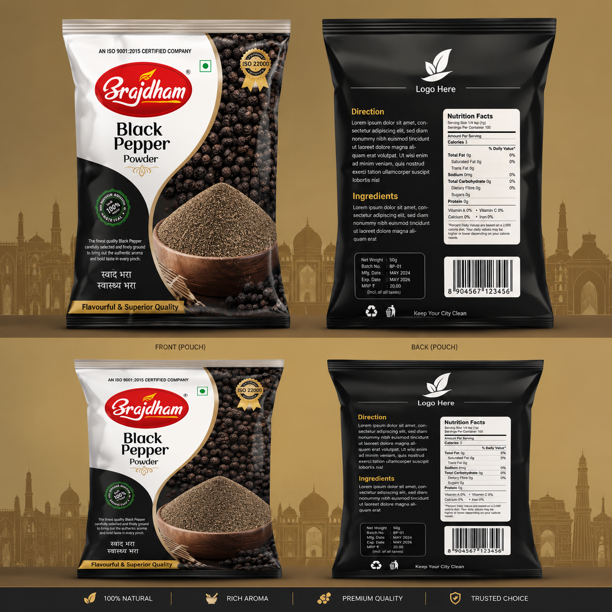 Black Pepper — Premium Pack Design (Brajdham)