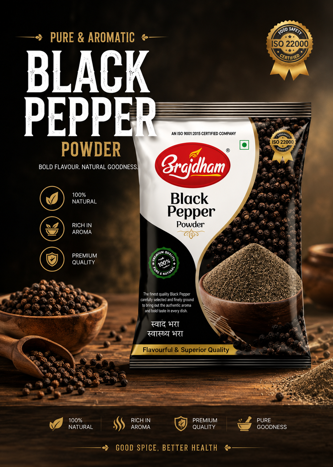Black Pepper — Premium Pack Design (Brajdham)