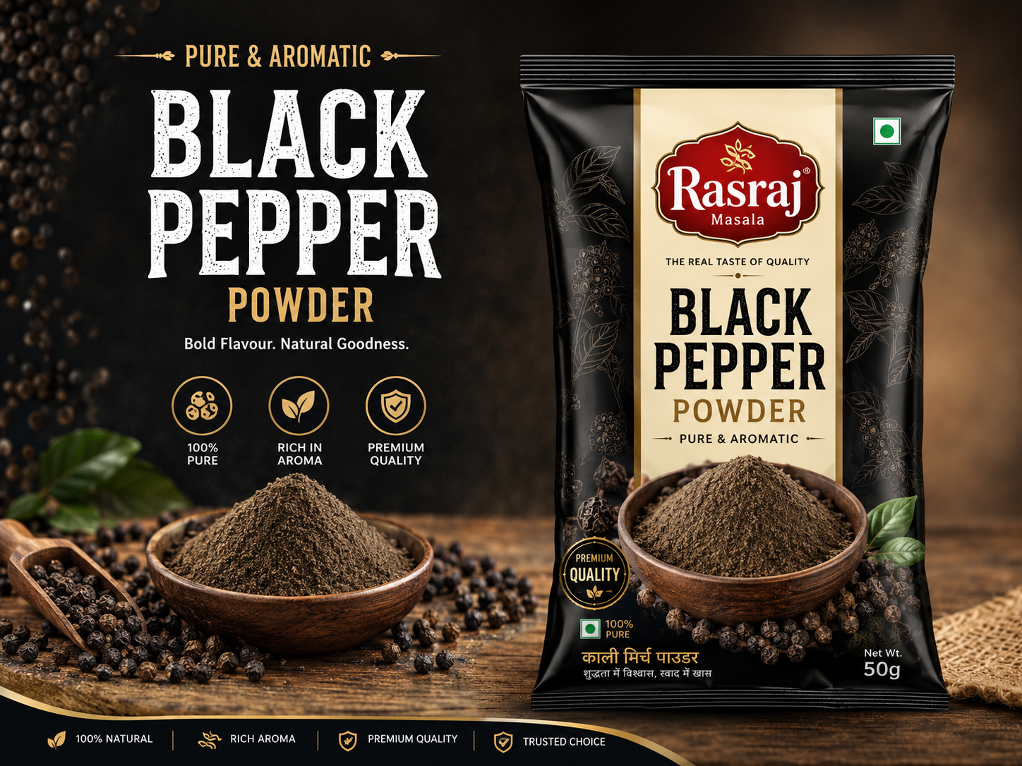 Black Pepper — Premium Pack Design (Brajdham)